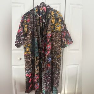 Silk Patchwork handmade Kantha robe Japanese kimono style